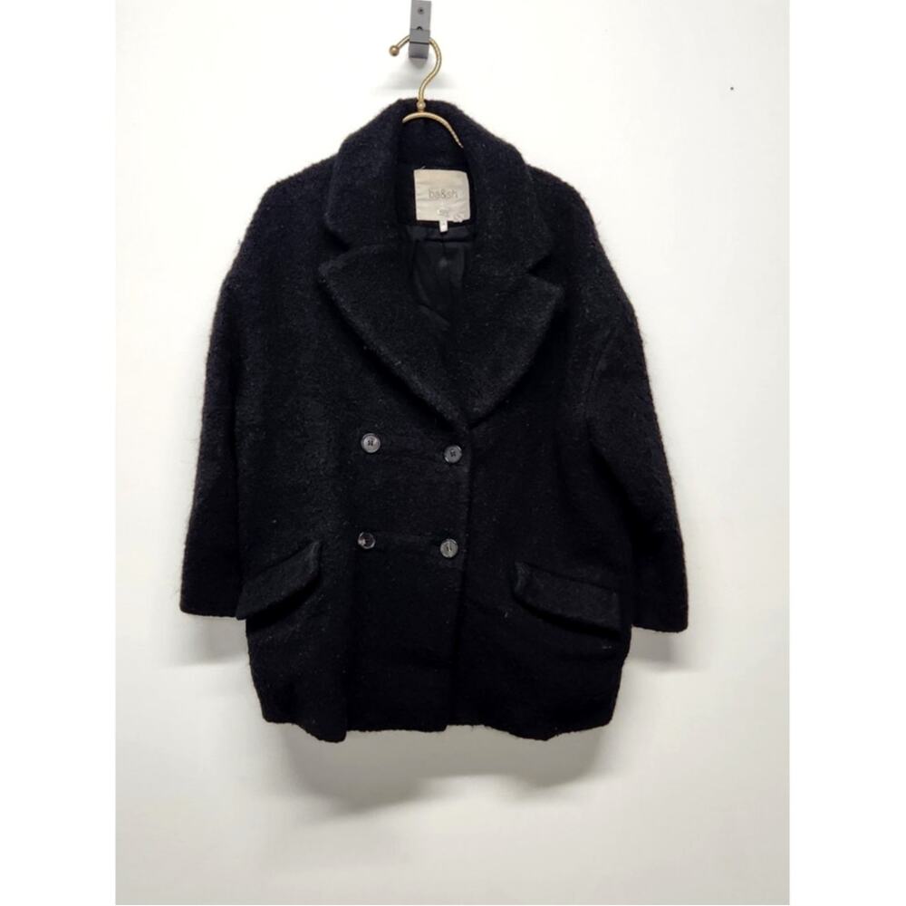 BA&SH Wool Blend Oversized Dropped Shoulder Sleeves Double Breasted Coat, Size S